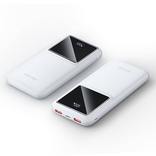 پاوربانک ونشن مدل FHKW0 10000mAh Power Bank (Micro-USB + USB-C + USB-A + USB-A) 22.5W White LED Display Type